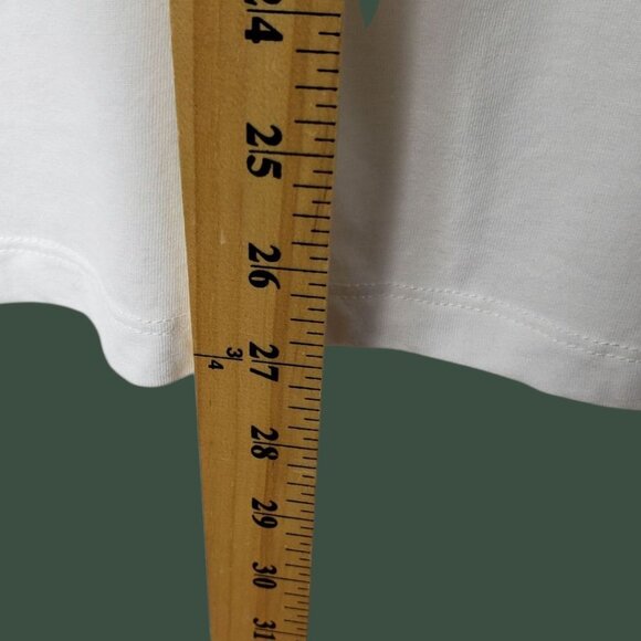 Calvin Klein Long-Sleeve T-Shirt 100% Cotton Round Neck Logo Detail wht Medium - Picture 6 of 8